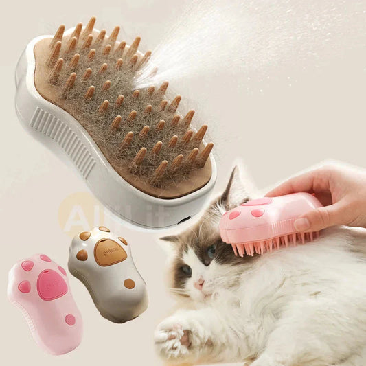 Electric Cat Steam Brush ā 3-In-1 Pet Grooming Comb with Water Spray for Cats and Dogs, USB Rechargeable
